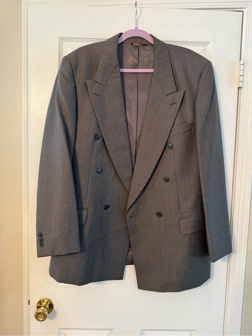 Geoffrey Beene Vintage Classic Double-Breasted Gray Men's Blazer